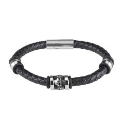 Браслет Three Charms Leather Bracelet 3 с шармами (20 см) ZIPPO 2007172